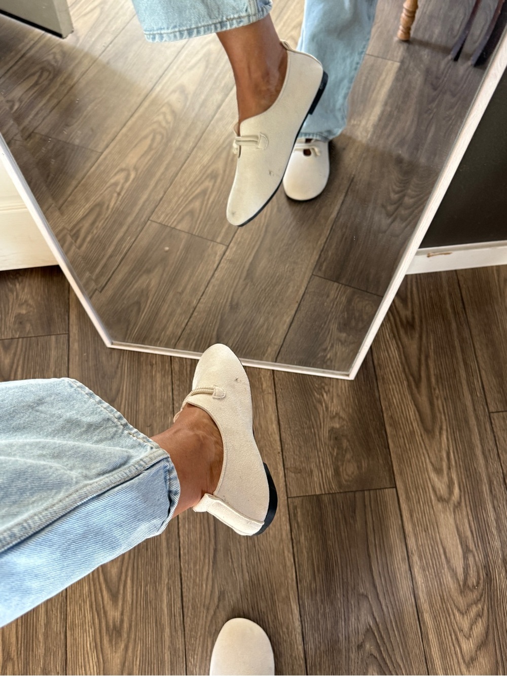 Cream Ivory Minimalist Ballet Flats Mary Jane Shoes EU 42 - Picture 5 of 12